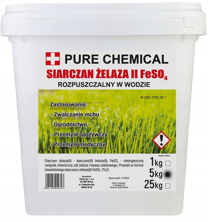 Sírne hnojivo, síranové kryštály Pure Chemical, bolo 5 kg 5 l